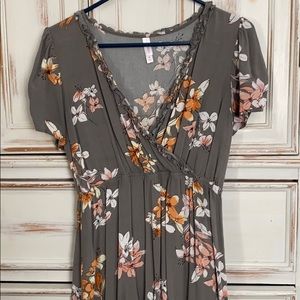 Xhilaration gray/floral dress